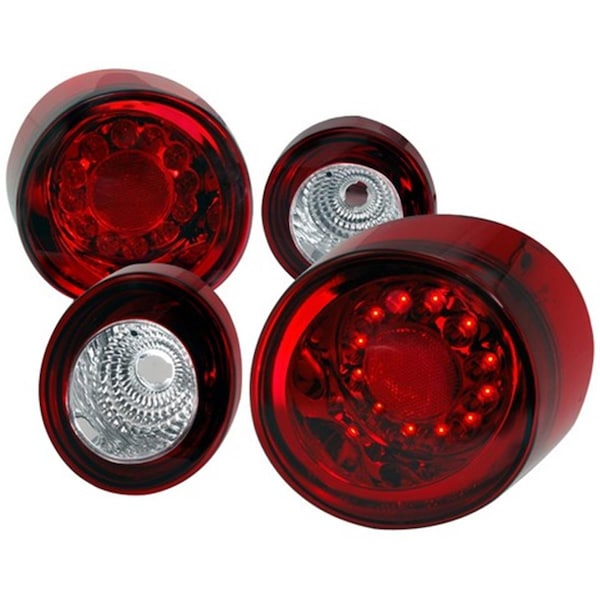 Overtime LED 2 Door Tail Lights for 05 to 10 Chevrolet Cobalt, Red - 10 x 12 x 18 in. OV2654261 - main